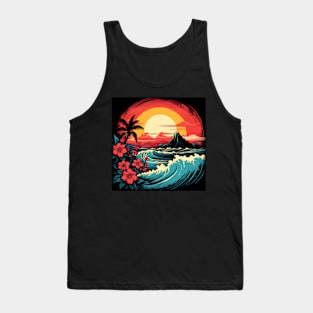 Hawaii Waves at Sunset Tank Top